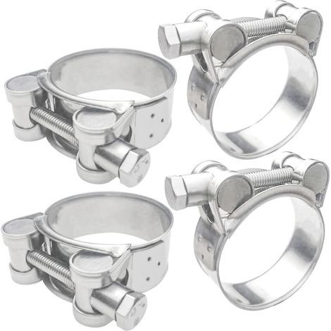 x Bolzenschellen 44-47 mm, Benzinschlauchschelle, Edelstahl 304, Auspuffschelle für technische Geräte, Boote, Motorräder