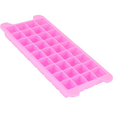 Eiswürfelform mit 36 Fächern und Deckel, stapelbar, aus Silikon, rosa (1/5)