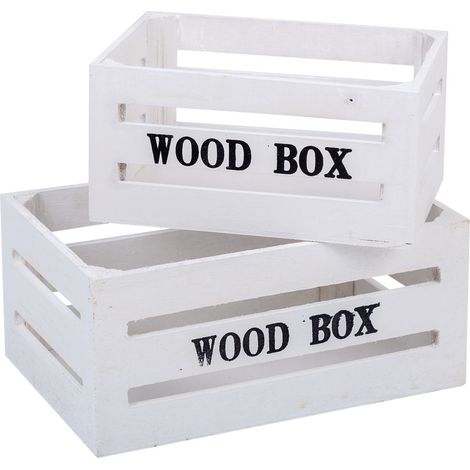 Set 2 Cajónes de madera blancos (1/5)