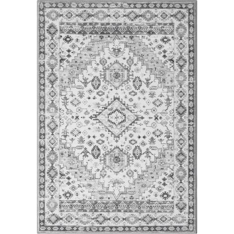 Tapis, Design Vintage, Dos Antidérapant, GRIS, 240x340cm (1/2)