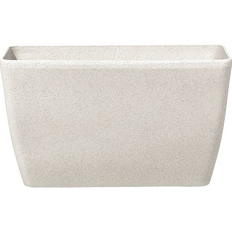 Maceta de piedra beige para plantas 74 x 32 x 45 cm moderna minimalista para interior y exterior Baris