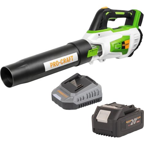 Soplador de hojas a batería Procraft PB20 20 V TURBO + 1 batería 4,0 Ah + cargador