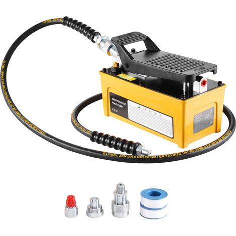 VEVOR Pompe hydraulique a air, 10 000 PSI, pompe a pied pneumatique avec boitier en aluminium, reservoir dehuile 1,6 L, sortie dehuile NPT 16,66 mm, entree NPT 13,7 mm, pour reparation automobile