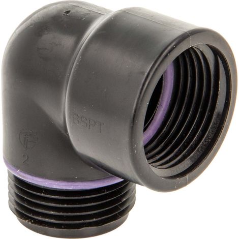 TAVLIT 90° Winkel 1/2 Zoll, Self Seal PP-Schraubverbinder, Innengewinde x Aussengewinde, 10 bar Typ EFMS