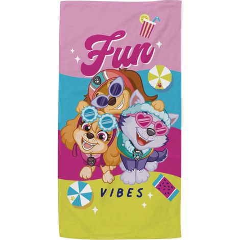 Serviette de bain 70x140cm - Pat'Patrouille Stella, Everest et Zuma