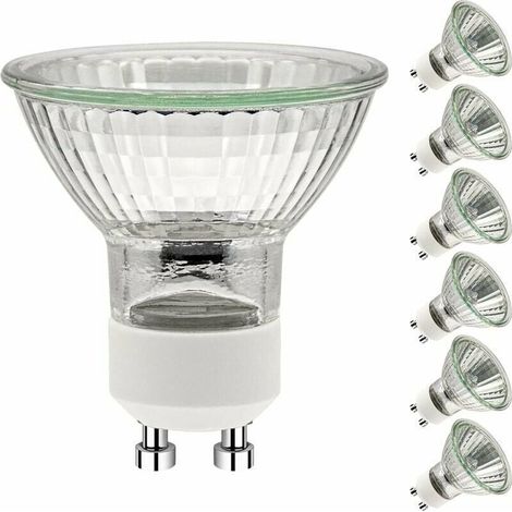Ampoules GU10 50W,GU10 Ampoules Halogènes,Ampoule Spot AC 220V 50W, GU10 Halogen Ampoules Halogène 2 Broches 35° Angle de Rayonnement 2700K , Pack de 6 (1/4)