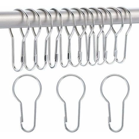 Lot de 40 anneaux de rideau de douche crochets de suspension pour le tri et l'organisation (1/5)