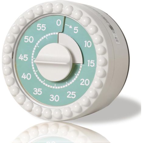Minuteur de cuisine mécanique 60 minutes avec alarme sonore pour la cuisson, la pâtisserie et les œufs - Dos magnétique, joli design jaune, sans piles, minuteur à œufs, minuteur visuel, sablier 1 minu
