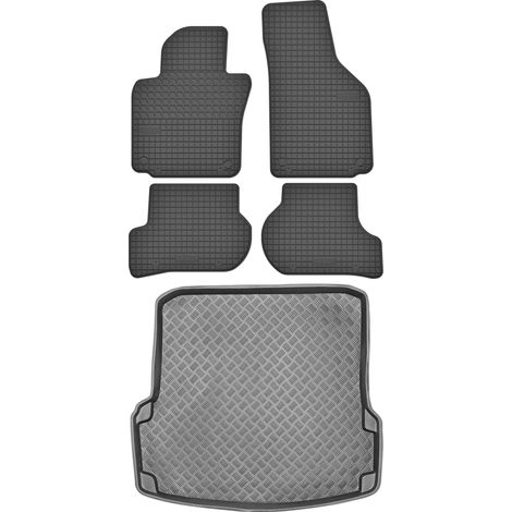 SET di tappetini in gomma per auto e tappetino per bagagliaio per Skoda Octavia II Sedan Hatchback dal 2005 al 2013 (1/5)