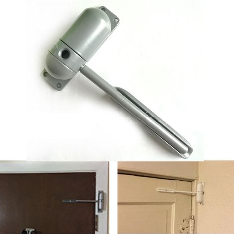 Ferme-porte automatique en métal, mini, silencieux, à ressort caché, pour habitation, gris (1/4)