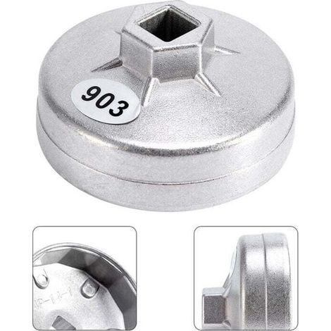 [JAMAIS UTILISÉ]74mm 14 Flte En Aluminium Filtre Huile Clé Socket Remover Outil 903 Couleur Argent pour BMW Audi Benz