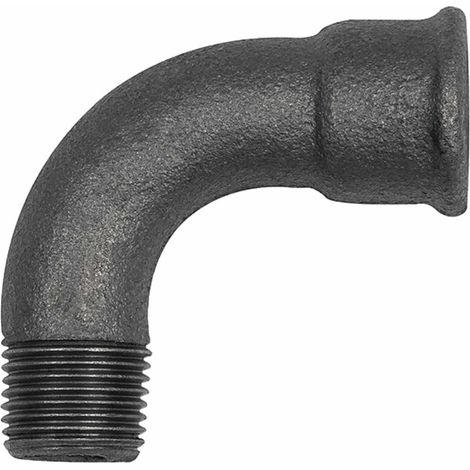 Riegler Bogen 1, 90°, lang, Rp 3/4 i., R 3/4 a., Temperguss schwarz (1/2)