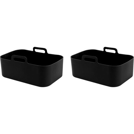 Marmite en silicone pour friteuse à air chaud Ninja DZ201 Foodi 8QT avec brosse et clip, accessoires de cuisson, 19,5 x 12,7 x 7 cm, noire (1/5)