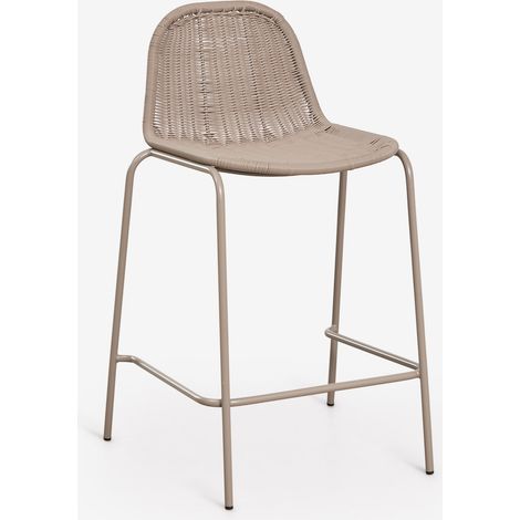 SKLUM Reiven stapelbarer Barhocker aus synthetischem Rattan Moka Braun ↑65 cm