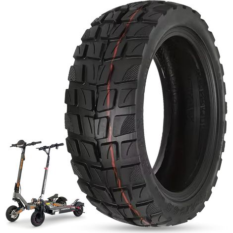 1 pneu tubeless 10x2.75-6.5, caoutchouc renforcé, tout-terrain, pour trottinette électrique (1/5)