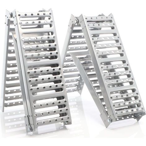 Paire de Rampes de chargement moto pliable 340 kg 197 cm de long (1/5)