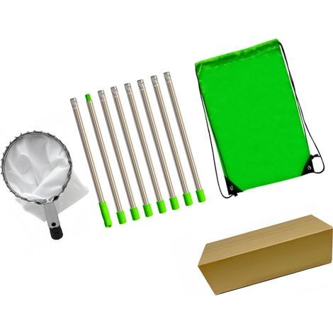 Fruit picking pole with telescopic bag, adjustable long stainless steel handle for apple and orange trees, 3.2 meters, 8 sections (1/5)
