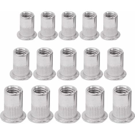 Vente chaude-Rivet Fileté 90 Pièces Rivet Rivet Fileté Rivet Nut Flat Head Threaded Rivet Nuts Écrou de Rivet Insers Fileté Ecrou Tête Ecrou, M5 M6 M8--Ternel,de DEBUNS (1/5)
