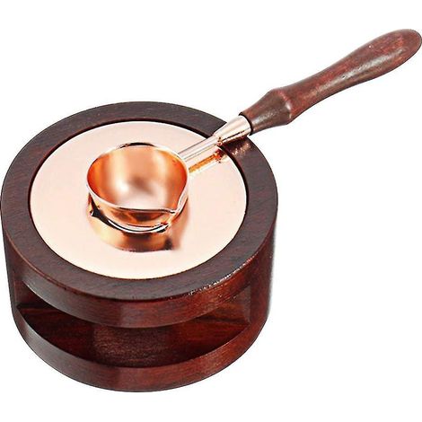 Kit de chauffe-cire avec cuillère à fondre et manche en bois, outil pour four à cire (1/4)