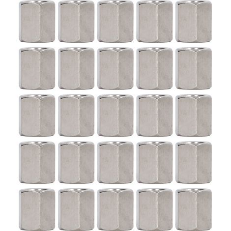 20 écrous de raccordement hexagonaux M8x1,25 L15mm en acier inoxydable 304, connecteurs de tige filetée pour boulons, goujons et vis à métaux