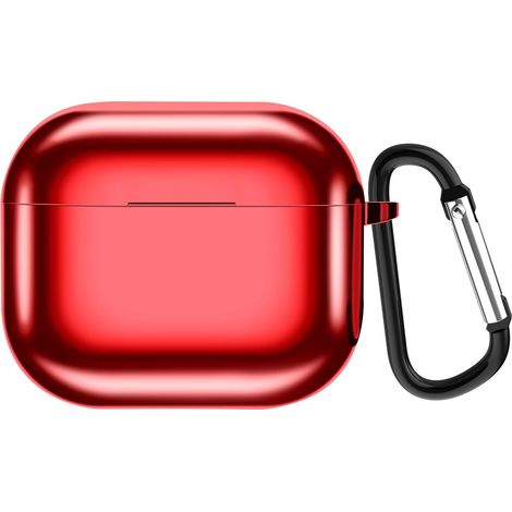 Étui de protection pour écouteurs sans fil 3 2021, coque TPU électroplaquée avec mousqueton (1/5)