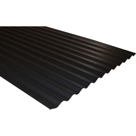 Lamiera ondulata reversibile PO 76/18, nero opaco/rosso opaco, 2000 x 900 mm - Colori: Nero opaco/rosso opaco, Larghezza: 90 cm, Lunghezza: 200 cm (1/5)
