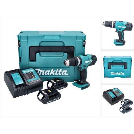 Makita DHP 453 SYJ trapano a percussione a batteria 18 V 42 Nm + 2x batteria ricaricabile 1,3 Ah + caricabatterie + Makpac (1/5)