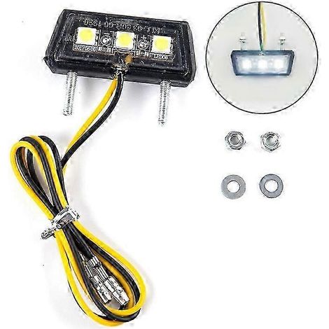 1 feu de plaque d'immatriculation LED étanche 12 V pour moto (1/5)