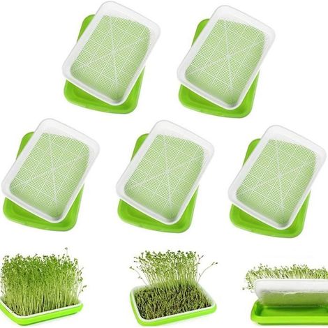 5 Pièces Plateau de Germination, Bac à Semis, Plateau Semis, Plateau de Propagateur de Graines, Germinateur, pour la Plantation Germ (1/4)