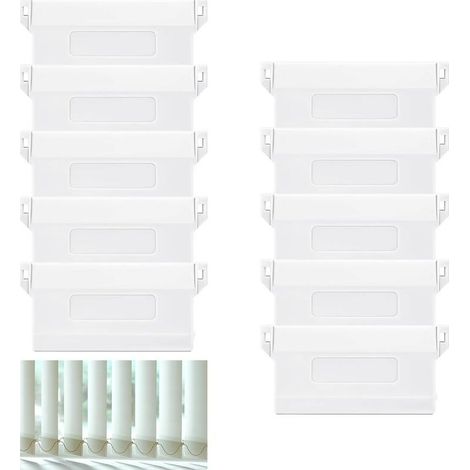 10 Pièces Blanc Poids Aveugles Verticaux 89mm Poids pour Stores Verticaux Plaque de Lestage pour Store Californien Poids de Store Vertical Lattes (1/5)
