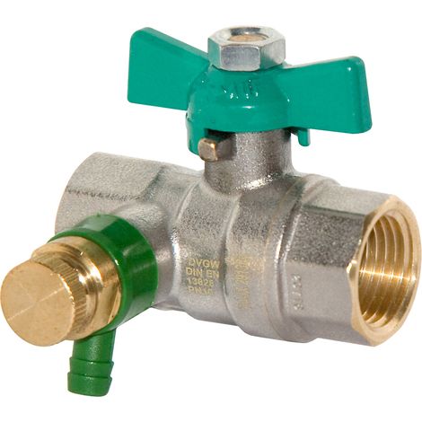 Trinkwasser Kugelhahn 1/2" bis 1 1/4" IG-IG Knebelgriff DVGW mit Entleerung