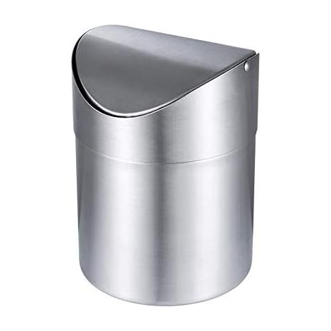 Mini poubelle de table en acier inoxydable pour cuisine et salle de bain contenant compact pour déchets et petits papiers design élégant