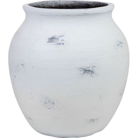 Macetero de fibra de vidrio blanco 47x47x48cm