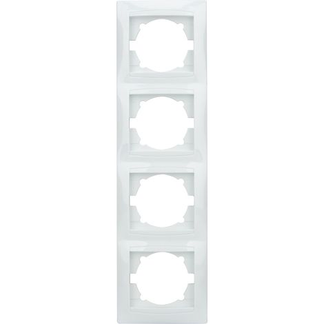 Plaque encastrée 4 boîtes verticales Zyna - Blanc - Zenitech (1/4)
