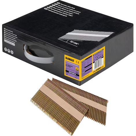 Clou en bande DNPT 3,1 x 90 mm 33 degrés Lisse Galvanisé G12 DEWALT 2000 pièces
