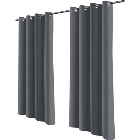 Wolketon Cortina opaca para exterior e interior con ojales, impermeable para jardín patio balcón 132 x 274cm Gris oscuro 1 Panel