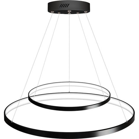 Luminaria colgante ELIX, 60W, negro, Ø57+38cm, Blanco cálido