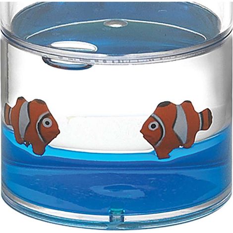 Gedy PY108900300 Pyxis - Portaspazzolini da appoggio in Policarbonato Trasparente con Decoro Acqua (1/3)