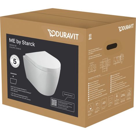 Duravit ME by Starck Ensemble WC suspendu Compact, Rimless,
