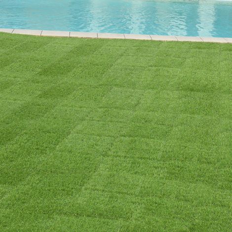 Set de 11 baldosas de césped artificial para terraza Wiesloch aprox. 1m² verde [en.casa] (1/5)