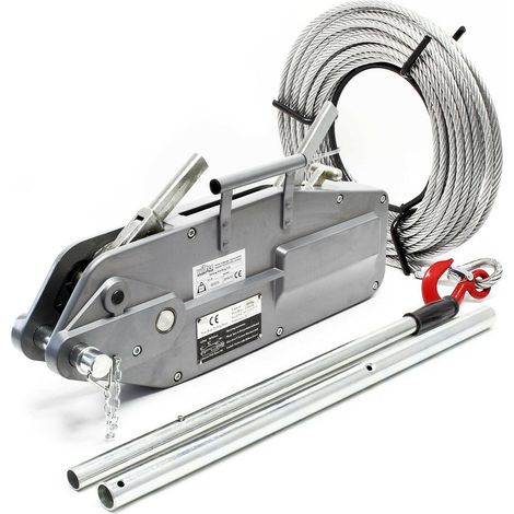 Cable de tracción hasta 3200 kg con 20 m de cable de 16 mm de diámetro para tirar, tensar y levantar 160002831
