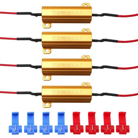 APEX 4 Pièces 50W 6ohm LED Resistances de Charge pour Corriger le Code D'erreur de LED, pour Voiture Moto LED Clignotants Lumières (1/5)