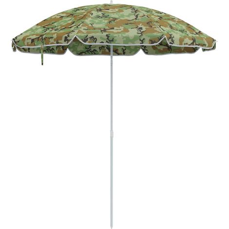 Ombrellone da spiaggia leggero rotondo 263 x 263 x 272 cm moderno e funzionale realizzato in poliestere mimetico 020056704