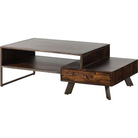 Couchtisch Akazie / Altholz 135x70x45 braun lackiert SEVILLA 27