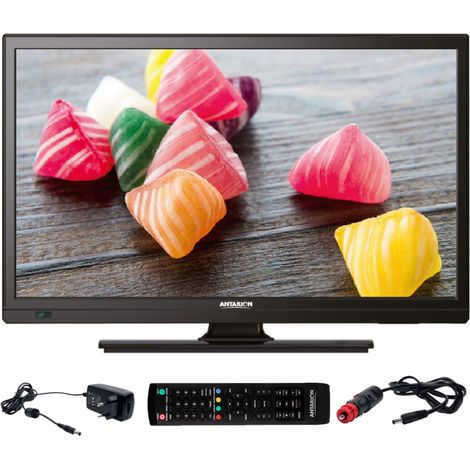 ANTARION TV LED 19" 48cm Téléviseur  HD Camping car 12V Port USB DVB-T2