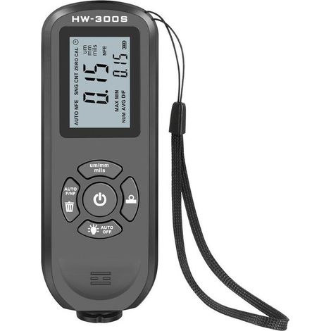 Jauge d'épaisseur de revêtement de HW-300S testeur d'épaisseur de Film de peinture numérique de haute précision outil de mesure d'épaisseur d'affichage de rétroéclairage LCD,Le noir,écran h (1/5)