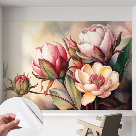 Fototapete Selbstklebend - Wandtattoo - leicht anzubringen - Wandverkleidung Blumenstrauß 152x104 cm (1/5)
