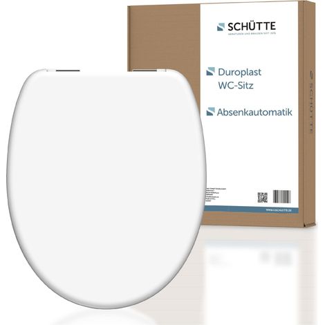 SCHÜTTE Toilet Seat with Soft-Close Mechanism, Toilet Lid Made of Shatterproof Duroplast, Innovative DIY Assembly, Toilet Lid and Seat Maximum Load 150 kg, White (1/5)