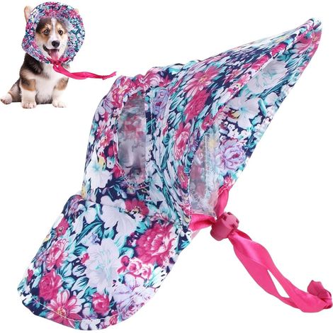 Dog Sun Visor Hat, Flower Hat for Dogs, Adjustable Outdoor (1/5)