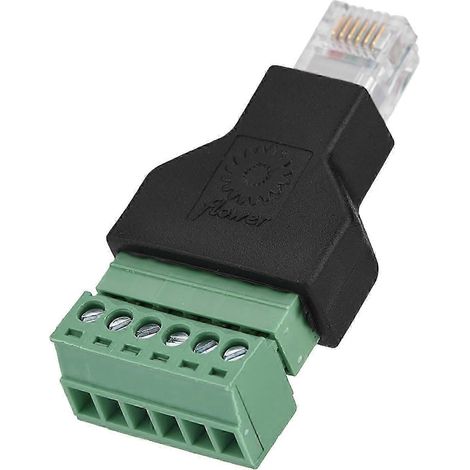 Adaptateur Ethernet RJ12 6P6C mâle vers bornes à vis 6 broches (1/5)